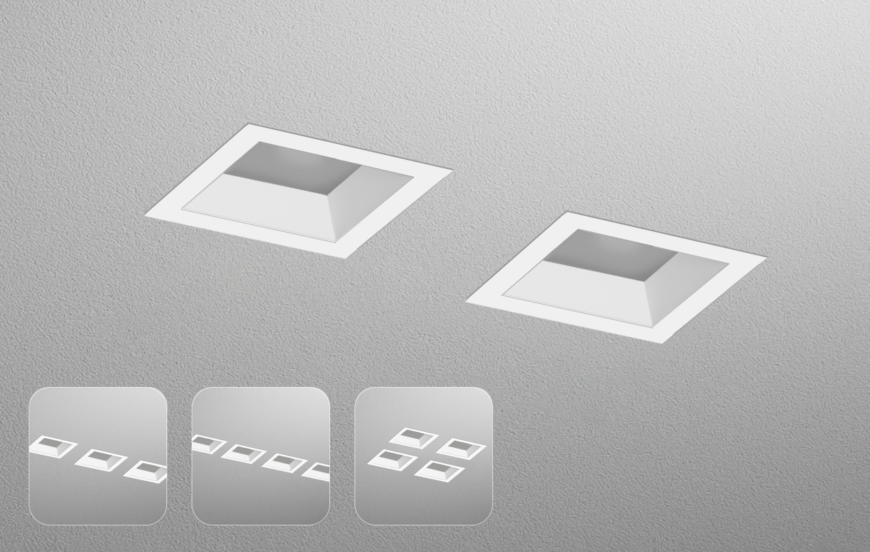 3" Spaced Aperture Square Flange Donwlight