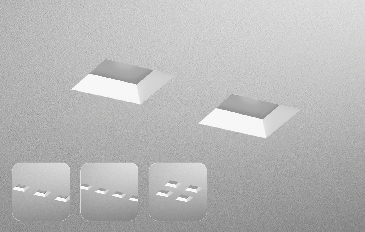3" Spaced Aperture Square Flangeless Downlight