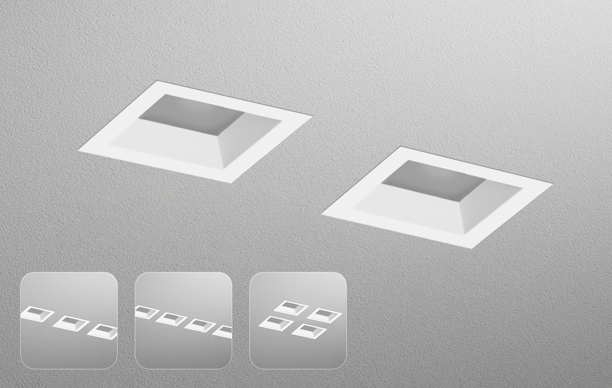 4" Spaced Aperture Square Flange Downlight