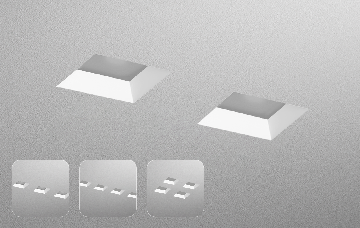 4" Spaced Aperture Square Flangeless Downlight